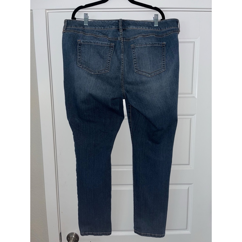 Torrid Plus Size 18 Dark Wash Distressed Skinny/Straight Jeans - Picture 3 of 11